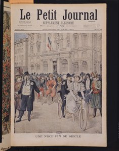 حفل زفاف على دراجة ، صورة الغلاف الأمامي من "لو بيتيت جورنال" ، 5 مارس 1897